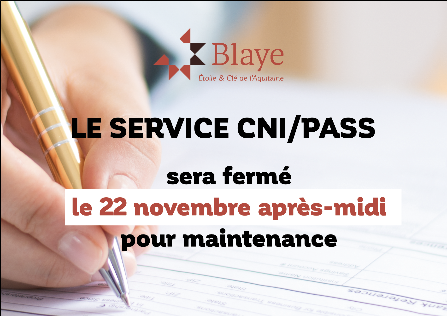 fermeture service pass/cni