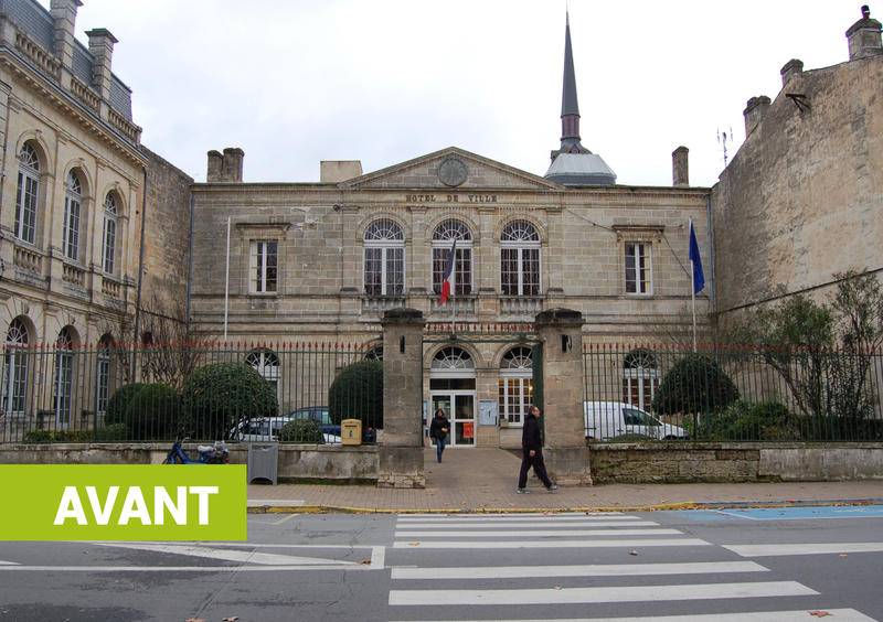 refection mur cour mairie avant